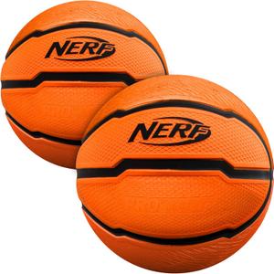 Nerf Mini Foam Basketballs - Indoor + Outdoor Foam Balls - 5" Inch Basketballs for Mini + Over the Door Hoops - 2 Balls Included - Orange
