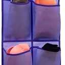 Hanging Storage Organizer Over the Door Shoes Organizer Kids Shoe Rack with 12 Large Fabric Pockets for Closet Shoe Holder Hanger (PURPLE)