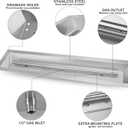 Stanbroil 48 by 6-Inch Drop-in Linear Trough Fire Pit Burner, 304 Stainless Steel Gas Fire Pit for Outside, BTU 91,000 Max