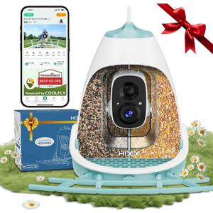 Smart Bird Feeder with Camera – 2K HD, Free Lifetime AI Bird Identification, Solar Powered, Motion Alert, 2.4GHz WiFi, Dual Seed Compartments – Outdoor Bird House Camera for Bird Lovers