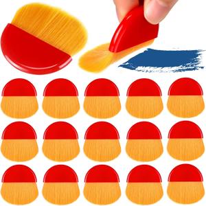 16 Pieces Flat Brush Applicator Artist Drawing Brush Diamond Art Tools for Craft Gesso, Oil Paint, Easter Eggs, Acrylic Painting, Watercolor, Wood, Wall, Red and Gold