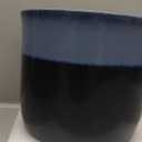 8 Inch Plant Pot: Ceramic Planter with Drainage Hole & Saucer - Gradient Blue Flowerpot for Indoor & Outdoor Plants with Separate Tray