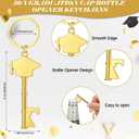 50 Sets Graduation Party Favor for Guest 2026 Graduation Cap Bottle Opener Keychain with Inspirational Cards Class of 2026 Gifts College Celebration School Party Supplies (Gold)