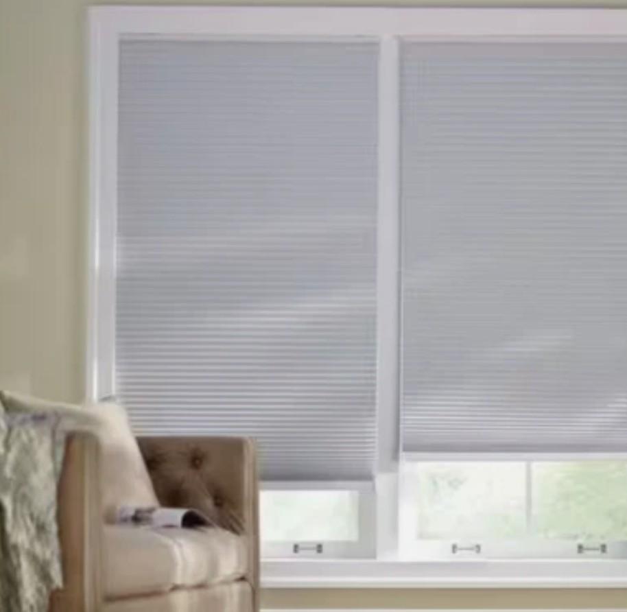 Home Decorators Shadow White Cordless BO Fabric Cellular Window Shade 36x48"