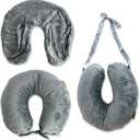 JuGeoZhi Neck Pillow Cover for Airplanes Travel - Stuffable Travel Pillow Case Storage Bag Stuffed with Clothes