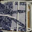 5-Position Low Beach Chair, Portable Lightweight Folding Beach Chair with Wooden Armrests, Storage Pouch & Carry Strap, Coastal Beach Print Reef Indigo