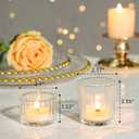 SUPMIND 24 Pcs Ribbed Clear Votive Candle Holders Glass Tea Light Candle Holder for Weddings, Baby Showers, Home Decor, Party Centerpieces, and Table Decoration