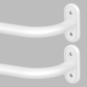 Wolistsa 2 Pack White Wrap Around Curtain Rod, Heavy Duty Blackout Curtain Rods for Windows 48 to 84 Inch, 1 Inch Adjustable Room Darkening Window Treatment Rods for Bedroom, Living Room, Sliding Door