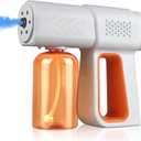Professional Disinfectant Fogger Machine, 380ml Wireless Nano Sprayer Gun Handheld Sanitizer Fogger, Blue Light Foggers for Touchless Sanitization (Orange)