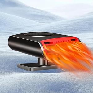 Car Heater 12V 150W, Efficient Heating Defroster Defogger for Windshield, 2-in-1 Portable Car Heater and Cooling Fan, Plug into Cigarette Lighter for Car SUV Auto