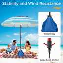 HOMEDEMO 8FT Large Beach Umbrella with Weight Bag & Sand Anchor, Outdoor Umbrellas with Adjustable Aluminum Pole and Table, Heavy Duty Windproof & UPF 50+