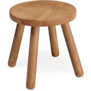 11.8" H Round Solid Wooden Stool Wood Plant Stand Woden Decorative Stool Garden Stool Portable Stand for Kitchen Bathroom Living Room Bedroom