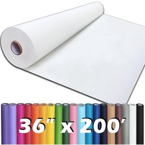 PerkHomy 36" x 2,400" (200') White Kraft Paper Roll for Craft Bulletin Board Paper Kids Art Table Covering Crafting Gift Wrapping Bouquet Packing Parcel 80GSM 55LB (White, 36" x 200') (36" Width x 200' Length)