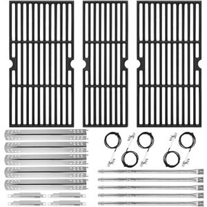 Replacement Grill Parts for Charbroil Performance 5 Burner 463347519 463275517 463347518 18" Grill Grate Burner Heat Plates for Char-Broil 4463243519 463373019 463243518 463373319 Gas Grill Parts Kit