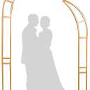 Curved Metal Wedding Arch Stand, Garden Arch Flower Stand Outdoor Indoor Use for Wedding Ceremony Birthday Anniversary Floral Stand Background Decoration 8.2FT and 6.9FT (Gold)