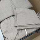 EVERGRACEHOME Channel Stitch 100% Cotton Quilt Set Queen Size, Pre-Washed Cotton Sateen Coverlet Bedspread, 3-Piece Soft & Breathable Bedding Set with 2 Shams for All Seasons, Stone Taupe