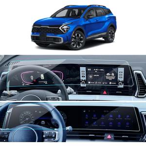 2PCS Car Screen Protector for 2023 2024 2025 Kia Sportage EX/X-Line AWD Accessories Navigation Digital Instrument Cluster Dual Displays Nano Touchscreen Protector Film 12.3''