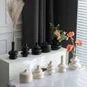 JOJUNO Black Bud Vases, Small Ceramic Vase Set of 5, Mini Pottery Vases for Flowers, Decorative Vases for Home Modern Decor, Boho Decor, Chic Vases for Living Room Dining Table Shelves