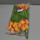 Kisflower 30Pcs Latex Tulips Real Touch Red and Yellow Artificial Flowers Fake Tulips Arrangement Bouquet for Home Office Wedding Decor (Red and Yellow)
