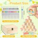 Baby Shower Games Blocks Set, 134 Pcs Wooden Blocks Kit for Baby Shower Party Gender Reveal Party Decorations(Green)