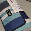 ZAZE Picnic Blankets Beach Blanket, 80''x80'' Extra Large Thick 3-Layers, Sandproof Machine Washable Waterproof Foldable Oversized XL Outdoor Mat, for Camping, Park, Travel, Grass(Blue White Stripe)