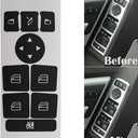 Car Interior Stickers Button Decals Compatible with 2008-2014 Mercedes Benz W204 C250 C350 E-Class Steering Wheel AC Window Radio Number Door Repair Sticker Kit