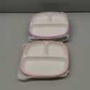 Domensi 3 Sets Kids Porcelain Plates with Silicone Sleeves Toddler Divided Porcelain Plate Baby Ceramic Dishes Snack Container for Kid Toddler Baby Feeding Microwave Dishwasher Safe(Vivid Color)