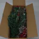 Juegoal 2 Pack 30 Inch Pre-Lit Pathway Christmas Trees, Artificial Christmas Urn Filler with 60 LED Lights, Red Berries, Pine Cones & Balls Ornaments, Battery Operated Holiday Decor for Driveway, Yard, Golden Red 