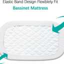 Bassinet Mattress Pad Cover, Fits 18 x 30 Halo Bassinet Swivel, Flex, Glide, Premiere & Luxe Series Sleeper, 2 Pack, Ultra Soft Waterproof Breathable, White and Grey