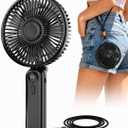 Portable Handheld Fan, 10000mAh Rechargeable Personal Fan for 40H, 6-Inch Ultra Quiet Foldable Hand Fan, 5-Speed Gentle Airflow Battery Operated Fans for Travel Outdoor Lash Makeup Gifts for Women