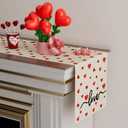 XCHI Red Little Love Hearts Valentine's Day Table Runner Table Decoration for Party Home Kitchen Dining Holiday Decor 13x108 Inch