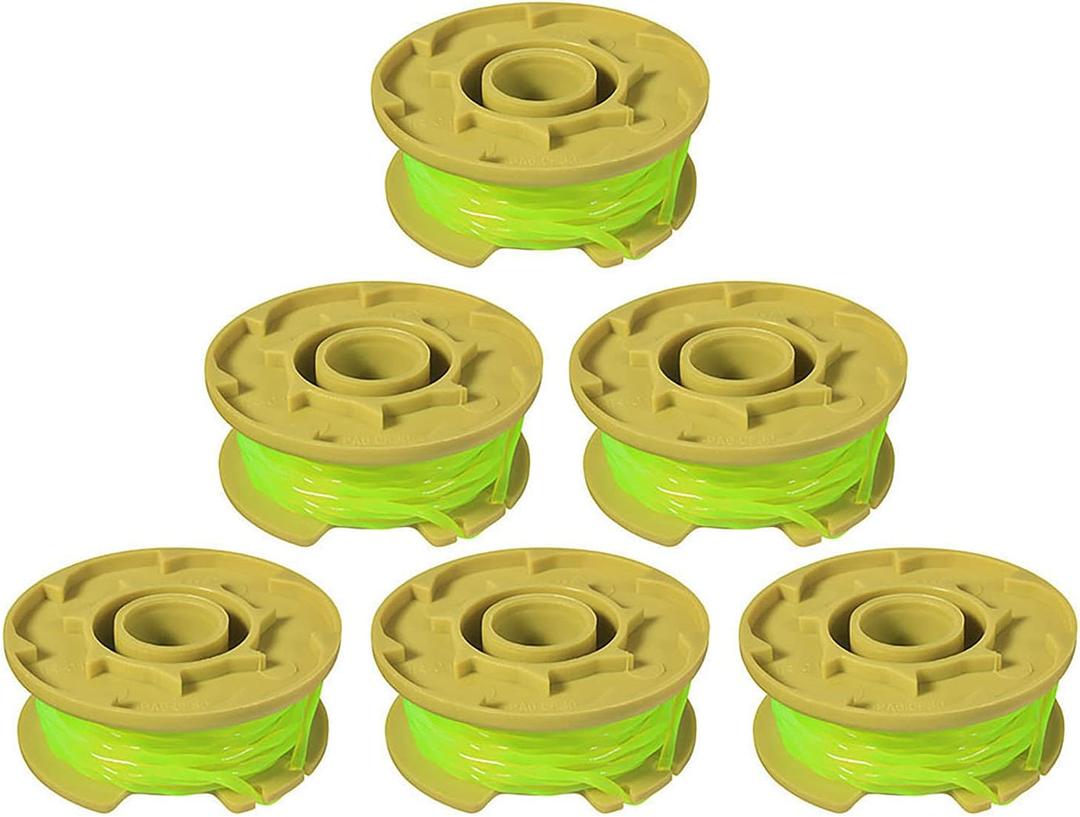 THTEN 0.080" 11ft Replacement Trimmer Spool Compatible Ryobi One Plus AC80RL3 for Ryobi 18v, 24v, and 40v Cordless Trimmers (6 Pack)