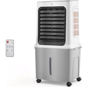 10.6 Gal Evaporative Air Cooler, 3000 CFM Swamp Cooler with 4 Ice Packs, 12H Timer, 3 Speeds & 3 Modes, 35" Portable Fast Cooling Fan for Patio, Bedroom, Garage, Backyard