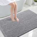 OLANLY Large Bathroom Rugs 47x32, Extra Soft Absorbent Chenille Bath Rugs, Rubber Backing Quick Dry, Machine Washable Bath Mats for Bathroom Floor, Tub and Shower, Home Decor Accessories, Grey