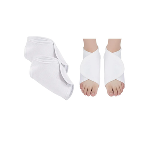 Castor Oil Pack Wrap for Ankle Support 2pcs, Adjustable Ankle Wrap for Plantar Fasciitis Relief, Reusable Plantar Fasciitis Brace Castor Oil Compress, Gifts for Men Women Mom Dad Wife, White