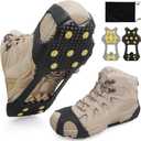 Ice Cleats Snow Traction Crampons for Shoes and Boots,11-Stud Ice Cleats Walking Traction Grips Anti-Slip Ice Snow Grippers Over Shoe for Women Men Walking on Snow and Ice