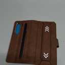 for Samsung Galaxy Z Fold 5 Case with S Pen Holder, Card and Cash Slots, HD Tempered Glass Screen Protector, Premium Leather, Magnetic Closure, Kickstand & Wrist Strap (Coffee)