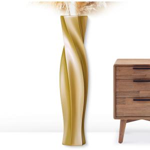 Tall Floor Vase 27.5" Gloss Gold, Resin Floor Vase Tall Gold Vases for Dried Pampas Grass Feathers Branches Fresh Flowers, Modern Home Decor for Living Room Bedroom Entryway Corner