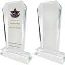 2 Pack Sublimation Crystal Blanks Sublimation Plaque Glass Blanks for Sublimation Award Trophy Photo Picture Frame Tabletop Ornaments DIY Gifts (Award)