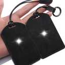 Tumbled Leather Key Card Holder, for Tesla Model 3/Y/S/X/Cybertruck, with Keychain Accessories, 2-Pack