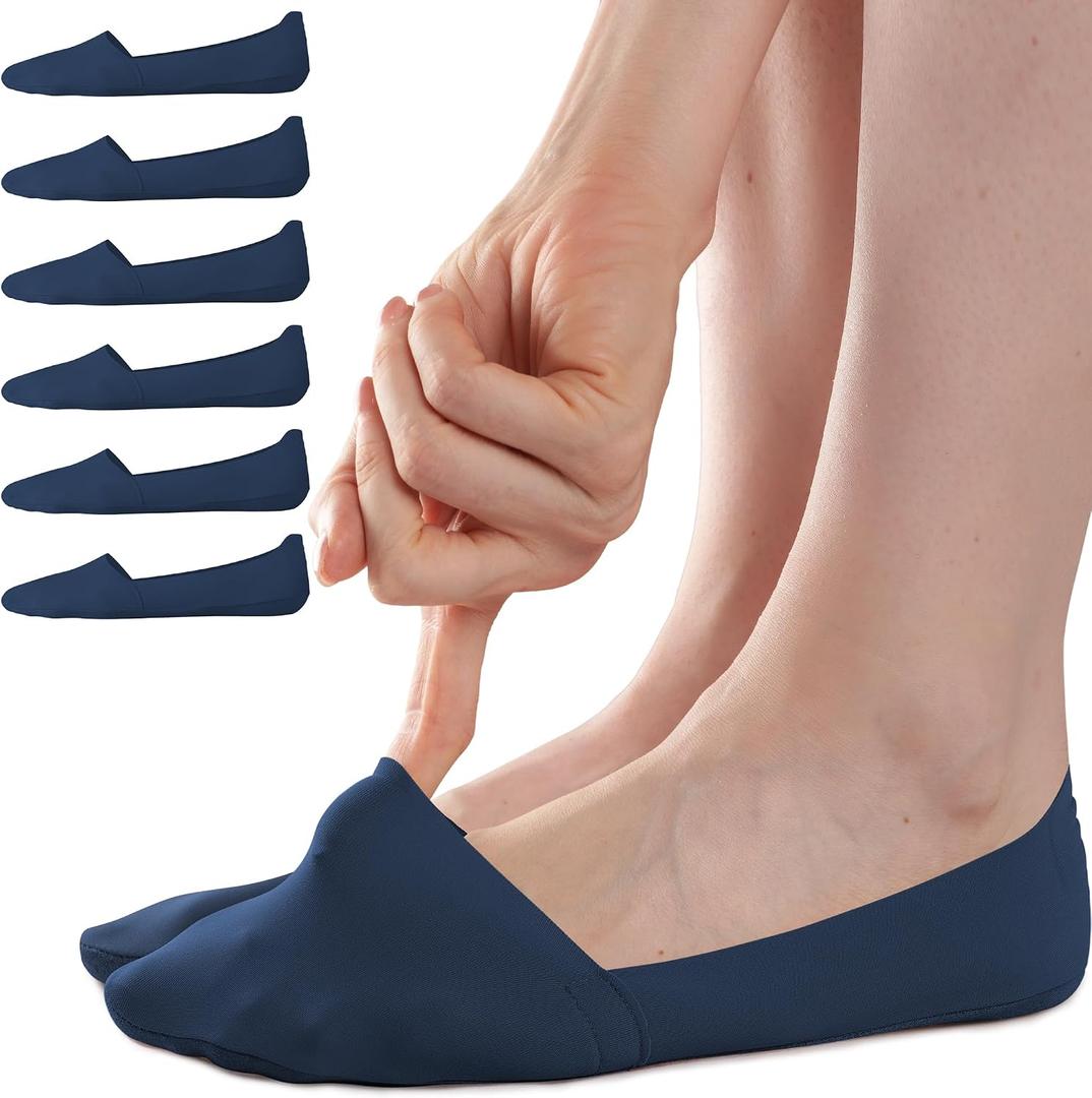 Sofier No Show Socks Womens, Non Slip Low Cut 6 Pairs Thin Silky Dress Footies Liner Invisible Socks Flats Loafers Sneakers 5-9