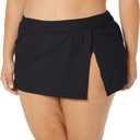 Women's Standard Skirted Bikini Swim Bottom Swimsuit (Medium, Black)