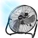 Comfort Zone Cradle Floor Fan, Electric, High-Velocity,180 Degree Adjustable Tilt, 18 inch, 3 Speed, Carry Handle, Rubber Feet, Metal, Airflow 19.36 ft/sec, Ideal for Garage or Workshop, CZHV18BK