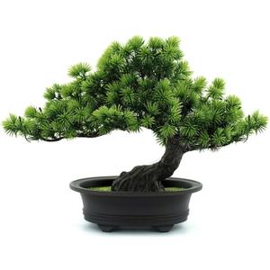 Artificial Plants Greenery Bonsai, Room Decor Fake Bonsai Tree for Home Decor Indoor Bookshelf Office Desk Bathroom Farmhouse Decor, Tall 9.5"