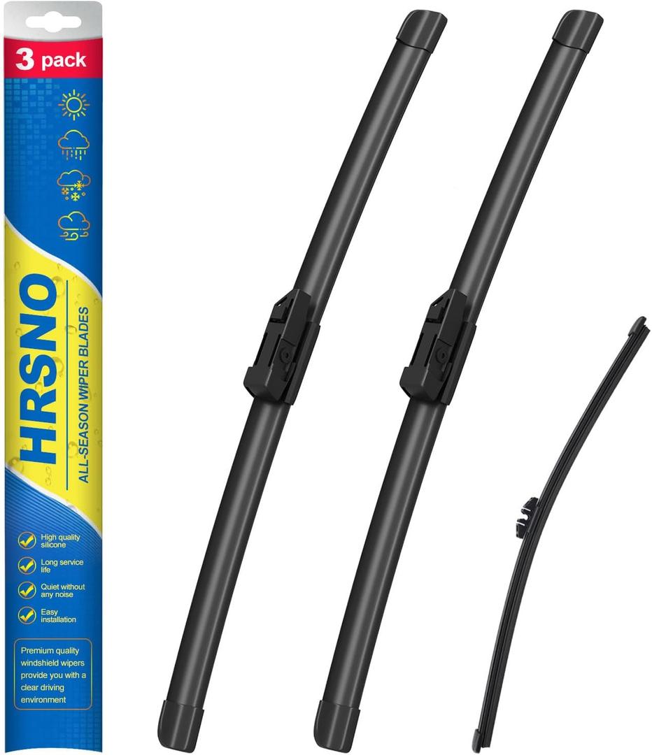 24"+20" Windshield Wipers With 15" Rear Wiper Blade Sets Automotive Replacement for BMW X5 2007-2013,Easy For Installation (Pack of 3)