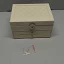 GUOER Jewelry Box for Women Girl Wife 3 Layers Large PU Leather Jewelry Organizer Storage Case with Two drawers Display for Earrings Bracelets Rings Watches (Apricot)