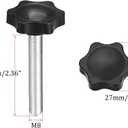 M8 x 60mm Thread Clamping Knob, Thumb Screw, Star Hand Knob Tightening Screw Knob for Machinery, 10Pcs