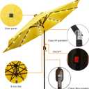 Blissun 9 ft Solar Umbrella, 32 LED Lighted Patio Umbrella, Table Market Umbrella, Outdoor Umbrella for Garden, Deck, Backyard, Pool and Beach (Yellow)