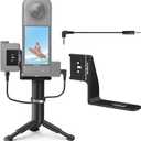 CYNOVA Mount for Insta360 X5 Accessories, Insta 360 X5 Cold Shoe Mount, Invisible Mic Bracket Designed Specifically for DJI Mic Miniwith 3.5mm Audio Cable and Fixed Velcro