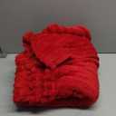 Puncuntex Red Throw Blanket 60"80" inches Fuzzy 3D Jacquard Decorative Flannel Fleece Super Soft Plush Cozy Blanket for Couch Sofa Chair Lightweight